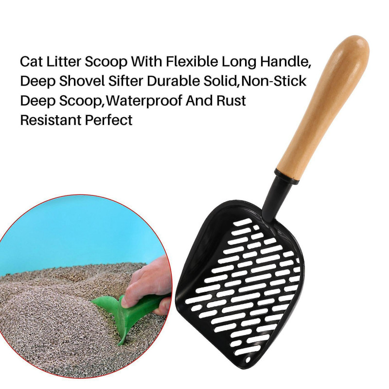 Litter Scoop With Flexible Long Handle,deep Shovel Sifter Durable Solid,non-stick Deep Scoop,waterproof And Rust [...]