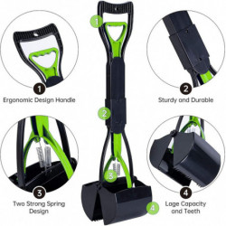 Heytea Pooper Scooper pour les grands petits chiens, pelle pliable pour ramasser les déchets de caca de chien, [...]