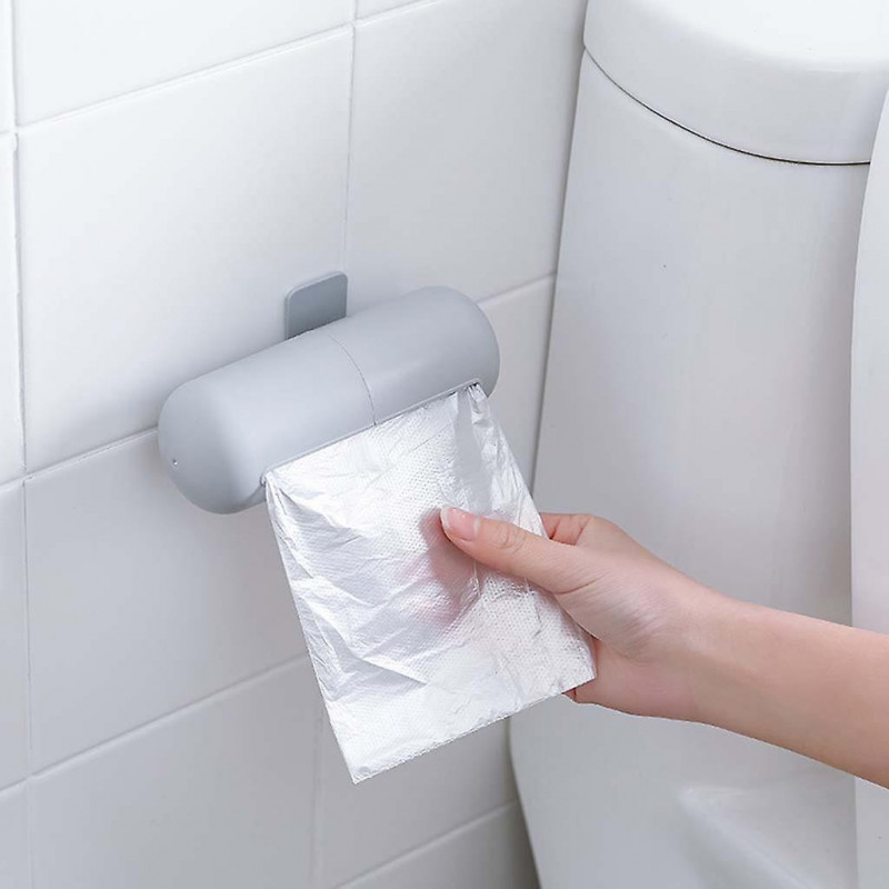 Capsule Shape Wall Mounted Garbage Bag Storage Waste Bin Dispenser Rubbish Box