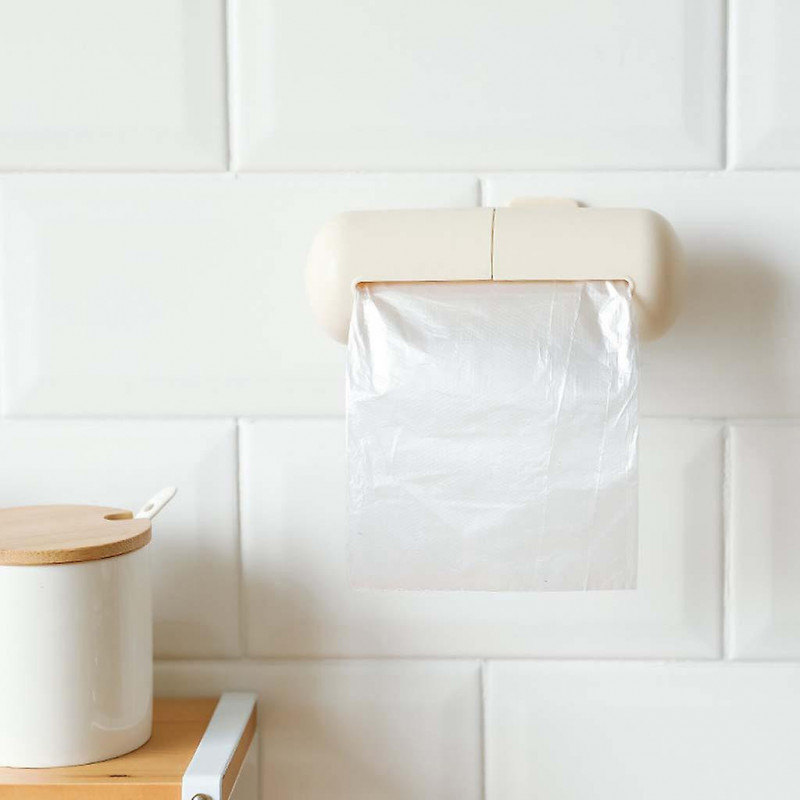 Capsule Shape Wall Mounted Garbage Bag Storage Waste Bin Dispenser Rubbish Box