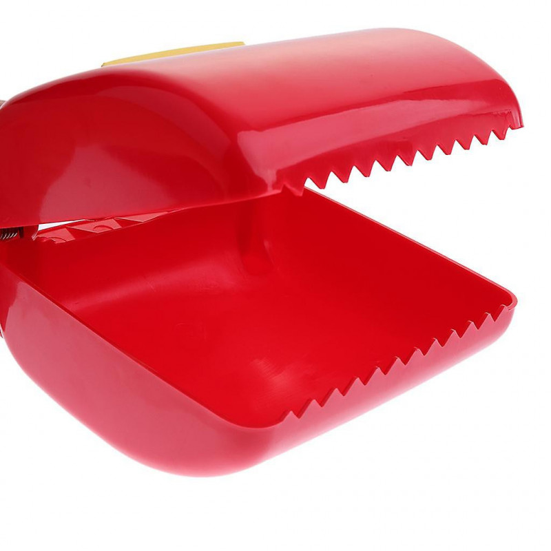 Pet Dog Pick Up Poops Cleaning Clip Pooper Scooper With Bag Dispenser Red