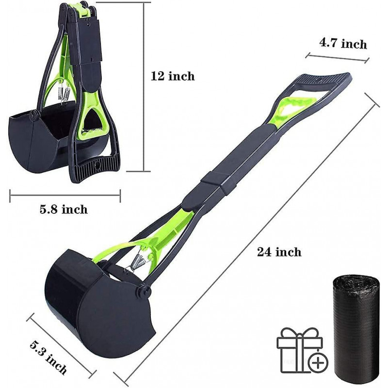 Ubiuo Pooper Scooper pour grands petits chiens, pelle pliable pour ramasser les déchets de caca de chien, pelle [...]