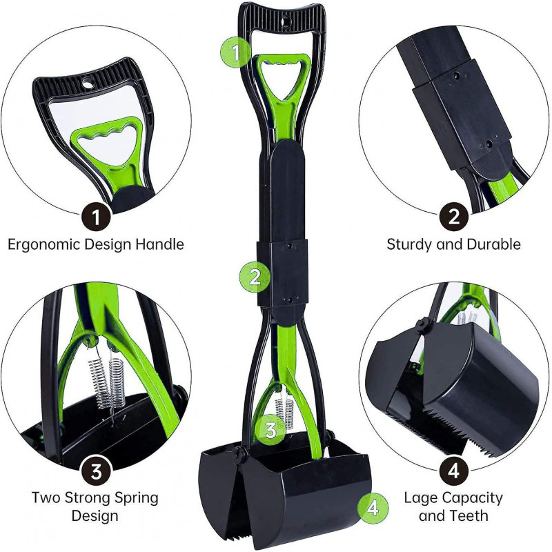 Ubiuo Pooper Scooper pour grands petits chiens, pelle pliable pour ramasser les déchets de caca de chien, pelle [...]