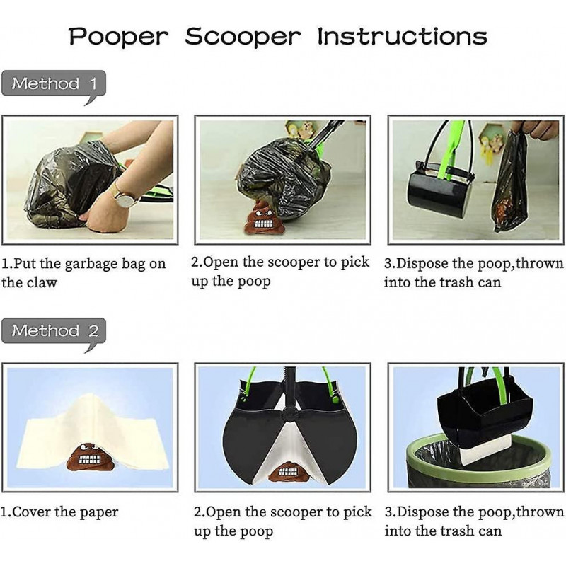 Ubiuo Pooper Scooper pour grands petits chiens, pelle pliable pour ramasser les déchets de caca de chien, pelle [...]