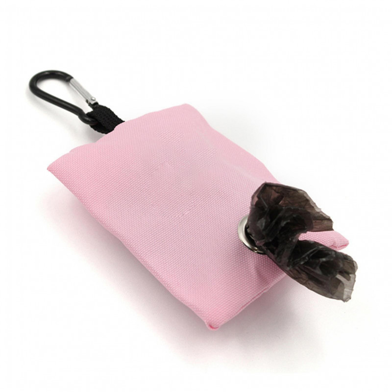 Pet Waste Bag Dispenser Portable Dog Poop Bag Holder With Metal Buckle Clips