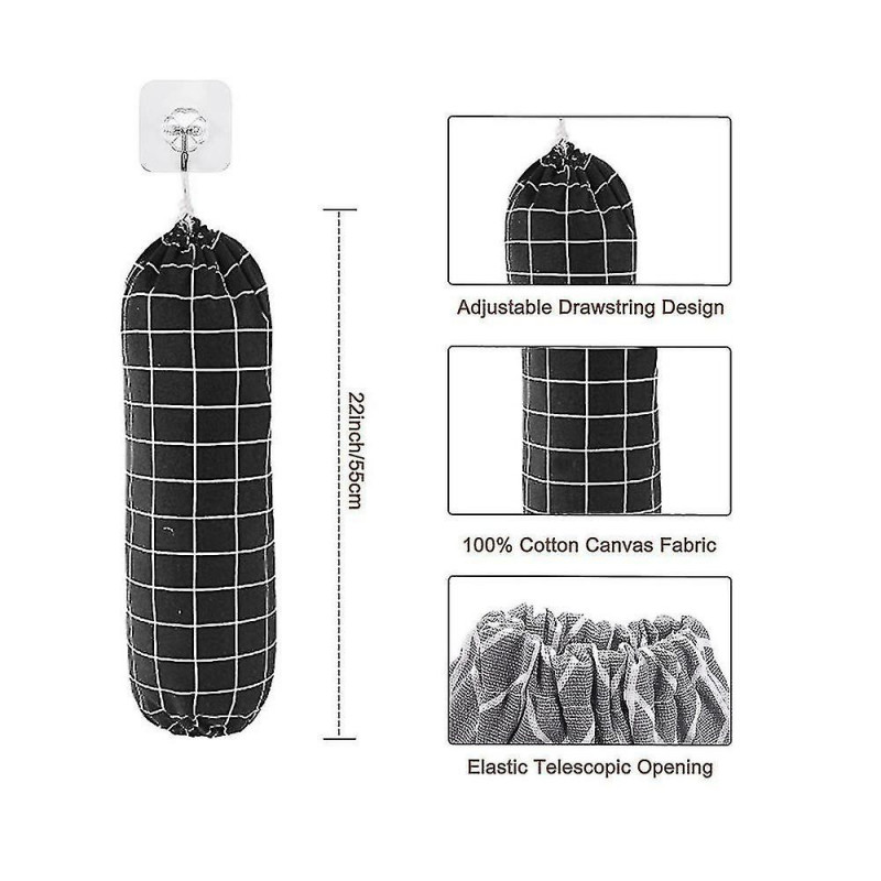 Plastic Bag Holder, Wall Mount Garbage Plastic Bag Organizer, Bag Storage Dispenser, Bag Holder For