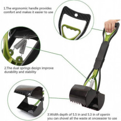 Dog Pooper Scoopers,60cm Long Handle Poop Scoop Pickup Medium And Large Dogs Animal Waste (shikai)