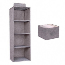 3 Shelves Hanging Closet Organizer With 1 Underwear/socks Drawer Divider Space Saver Foldable Cloth Storage Hanging Bag