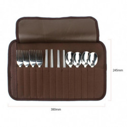 Sac de rangement de vaisselle de camping 4 personnes en plein air pli vaisselle ensemble cuillère baguettes de [...]