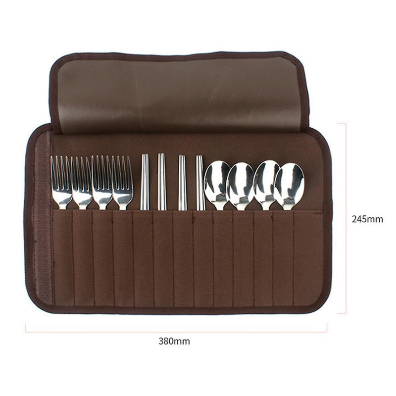 Sac de rangement de vaisselle de camping 4 personnes en plein air pli vaisselle ensemble cuillère baguettes de [...]