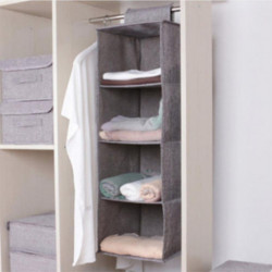 3 Shelves Hanging Closet Organizer With 1 Underwear/socks Drawer Divider Space Saver Foldable Cloth