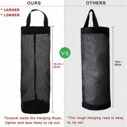 Plastic Bag Holder 2 Packs Mesh Hanging Storage Dispensers (black 2 Packs)