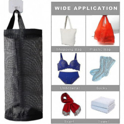 Plastic Bag Holder 2 Packs Mesh Hanging Storage Dispensers (black 2 Packs)