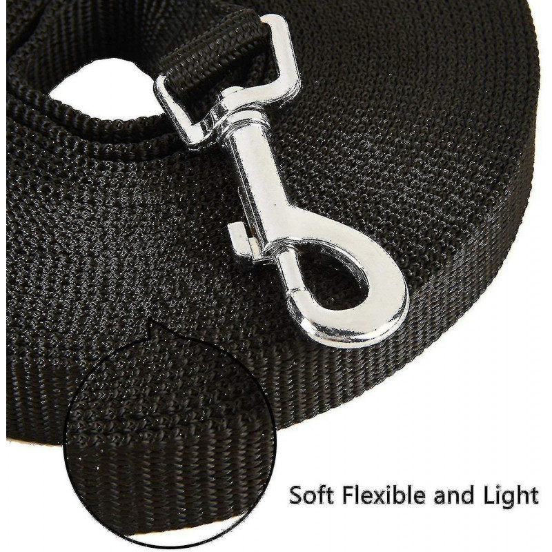 Dog Training With Long Drawstring Nylon Dog Without Strap, Cat And Dog Walking Dog Pet (10 Meters Long, Black)