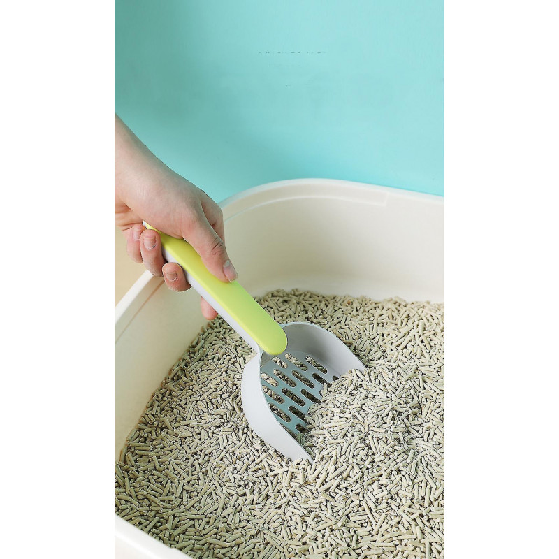 Shxx Cat Litter Shovel Set Cat Litter Shovel Kitten Feces Cleaning Shovel Toilet Set Cat Supplies (gray + Green) F922-91