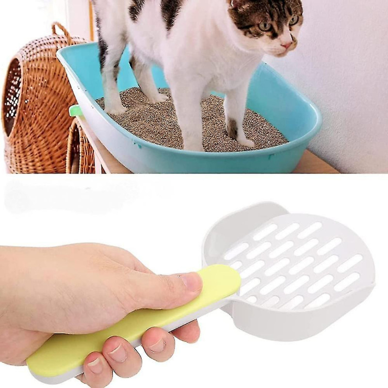 Shxx Cat Litter Shovel Set Cat Litter Shovel Kitten Feces Cleaning Shovel Toilet Set Cat Supplies (gray + Green) F922-91