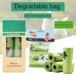 1/3/8 Roll Biodegradable Paws Print Pet Dog Poop Bags Cats Waste Garbage Pouch