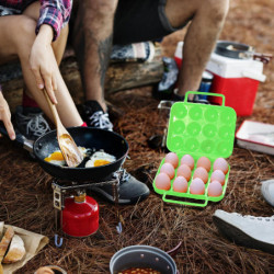 Outdoor Plastic Portable Camping 12 Eggs Carrier Container Case Eggs Carrier Holder Eggs Storage Box Case With Handle