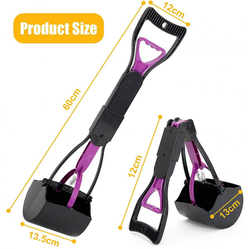 Scooper de caca pliable pour chiens et chats Pet Long Handle Pooper Scooper, facile à ramasser caca, noir et [...]