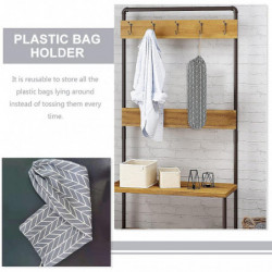 1 Set of Plastic Bag Holder for Kitchen Plastic Bag Organizer Grocery Bag Dispenser with Hook