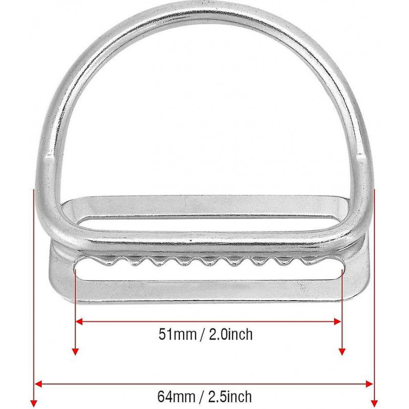 Diving Lead Belt Holder, Stainless Steel Buckle Holder, Sliding Buckle with D-Ring