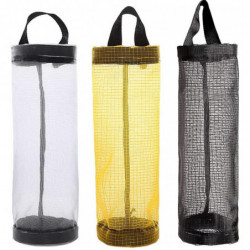 Plastic, Nylon Garbage Bag Holder, Black Yellow Gray, 3 Carrier