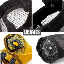 Plastic, Nylon Garbage Bag Holder, Black Yellow Gray, 3 Carrier