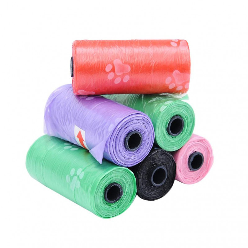 24 Rolls Paw Pet Dog Poop Bags Cat Waste Pick Up Clean Garbage Bags Pets Dog Outdoor Waste Poop Bags (Random Color)