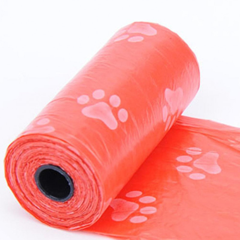 24 Rolls Paw Pet Dog Poop Bags Cat Waste Pick Up Clean Garbage Bags Pets Dog Outdoor Waste Poop Bags (Random Color)