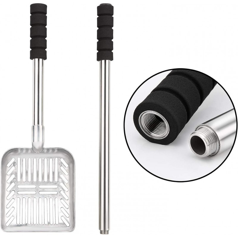 Foam pad long handle metal cat litter scoop Detachable cat litter scoop