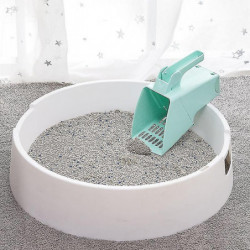 Pet Litter Scooper Self-contained Trash Can Plastic Cats Litter Scoop Pet Cleaning Tool