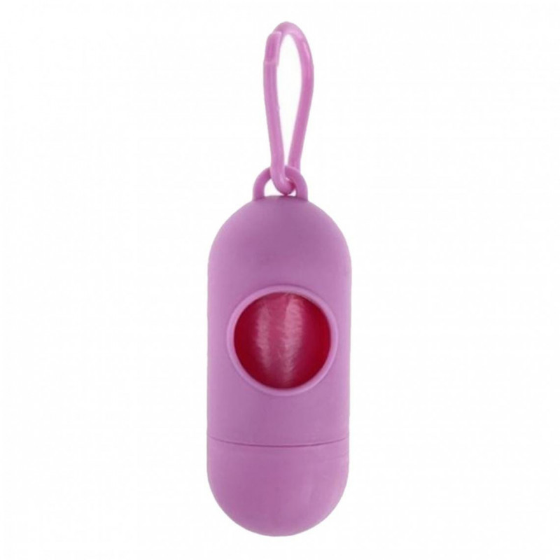 Plastic Dog Poo Bag Dispensers + Pet Waste Poop Bags Pink