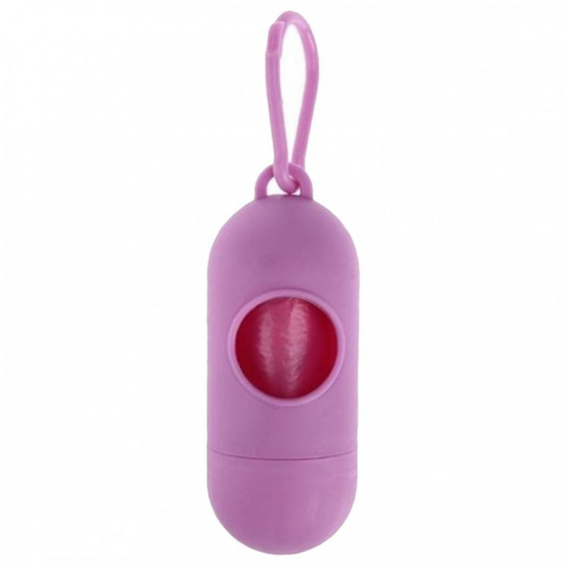 Plastic Dog Poo Bag Dispensers + Pet Waste Poop Bags Pink