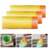 Yellow Drawstring Thick Garbage Bags for Bathroom Kitchen and Restaurant, 3 Rolls Portable Rubbish Bags