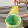 Yellow Drawstring Thick Garbage Bags for Bathroom Kitchen and Restaurant, 3 Rolls Portable Rubbish Bags