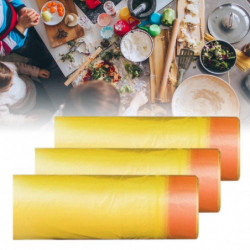 Yellow Drawstring Thick Garbage Bags for Bathroom Kitchen and Restaurant, 3 Rolls Portable Rubbish Bags