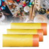 Yellow Drawstring Thick Garbage Bags for Bathroom Kitchen and Restaurant, 3 Rolls Portable Rubbish Bags