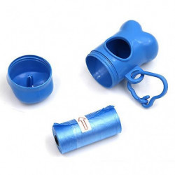 Cute Dog Puppy Pet Bone Shape Poop Waste Bags Clip Dispenser with 1Roll Bag