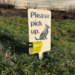 Dog Poop Sign with Bag Holder, Dog Lawn Sign, Please Clean Up After Your Pet 2024 New