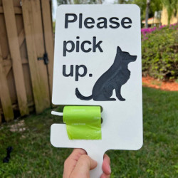 Dog Poop Sign with Bag Holder, Dog Lawn Sign, Please Clean Up After Your Pet 2024 New