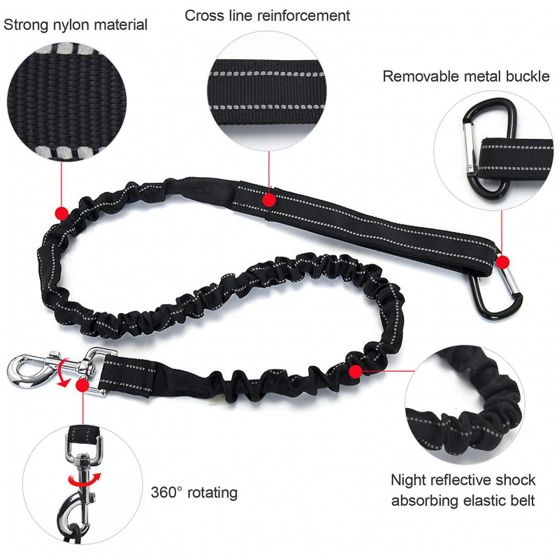 Hands Free Dog Leash Waist Bag Reflective Waist Pouch with Retractable Bungees Poop Bag Dispenser Pouch Adjustable [...]