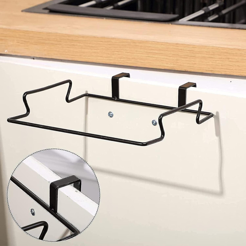 1 Pc Over The Cabinet Hanging Plastic Bag Holder Metal Trash Bag Holder Hanging-CE