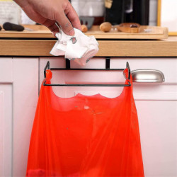 1 Pc Over The Cabinet Hanging Plastic Bag Holder Metal Trash Bag Holder Hanging-CE