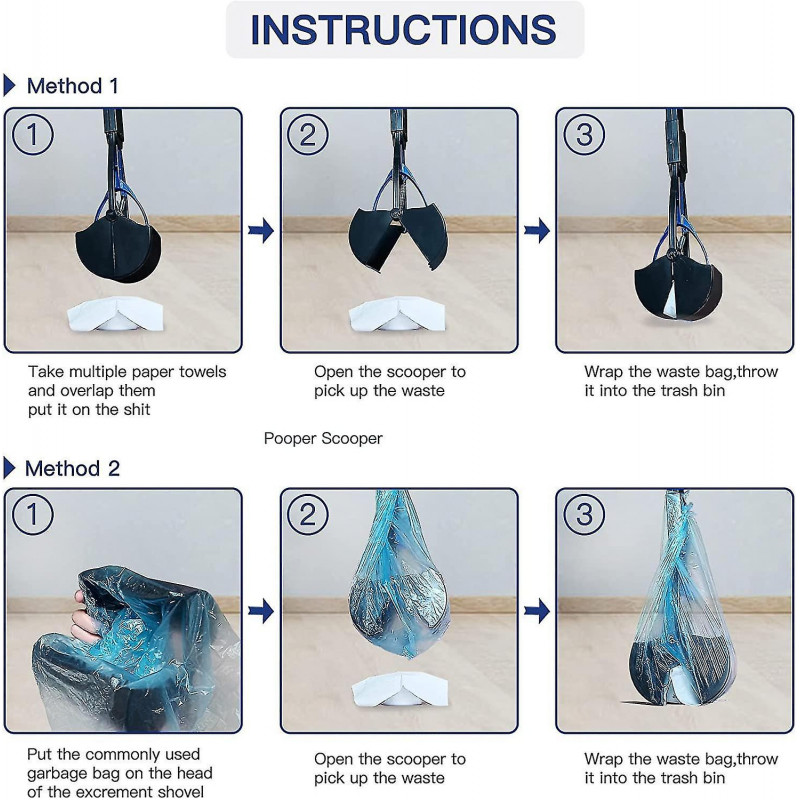 Long Handle Pet Pooper Scooper Chien Chat Ramasseur de déchets