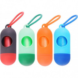 4 rouleaux de sacs à crottes de chien, distributeur de sacs pour sacs à crottes de chien, sacs à déjections [...]