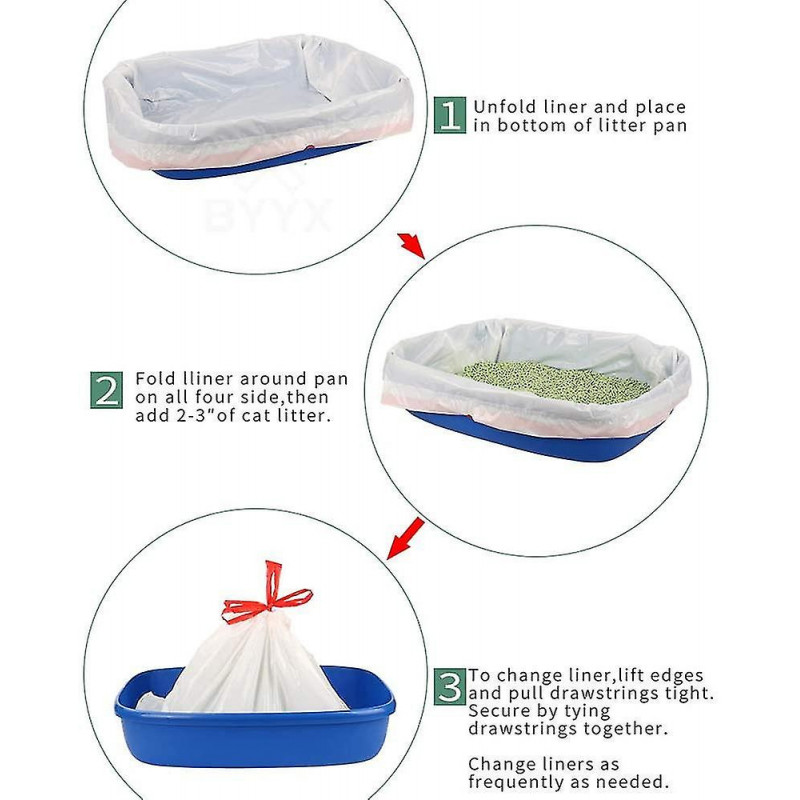 10 Pack Cat Litter Sacs Cat Litter Drawstrings Liner pour animaux de compagnie