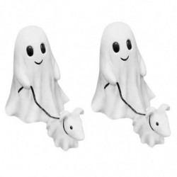 Ghost Dog Walking Statue Halloween Ghost Dog Walking Statue Cute Garland Small Ghost Dog Walking De