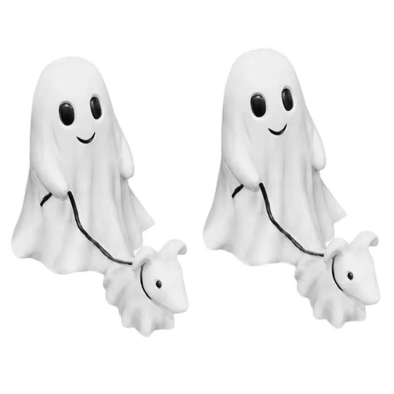 Ghost Dog Walking Statue Halloween Ghost Dog Walking Statue Cute Garland Small Ghost Dog Walking De