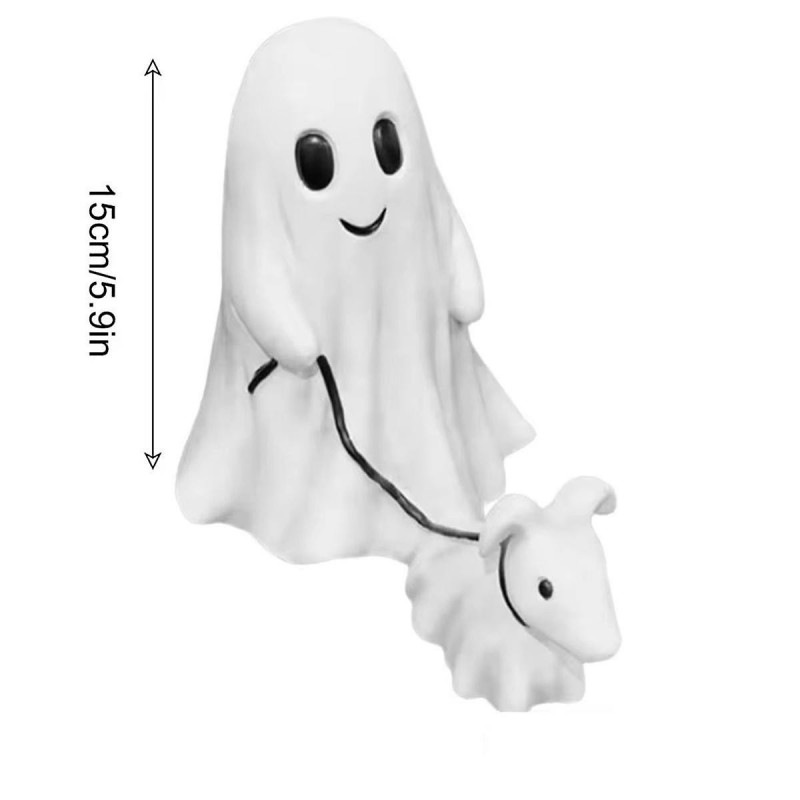 Ghost Dog Walking Statue Halloween Ghost Dog Walking Statue Cute Garland Small Ghost Dog Walking De