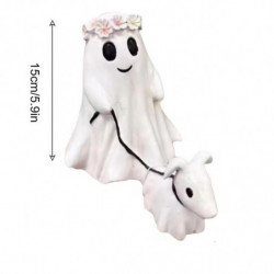 Ghost Dog Walking Statue Halloween Ghost Dog Walking Statue Cute Garland Small Ghost Dog Walking De